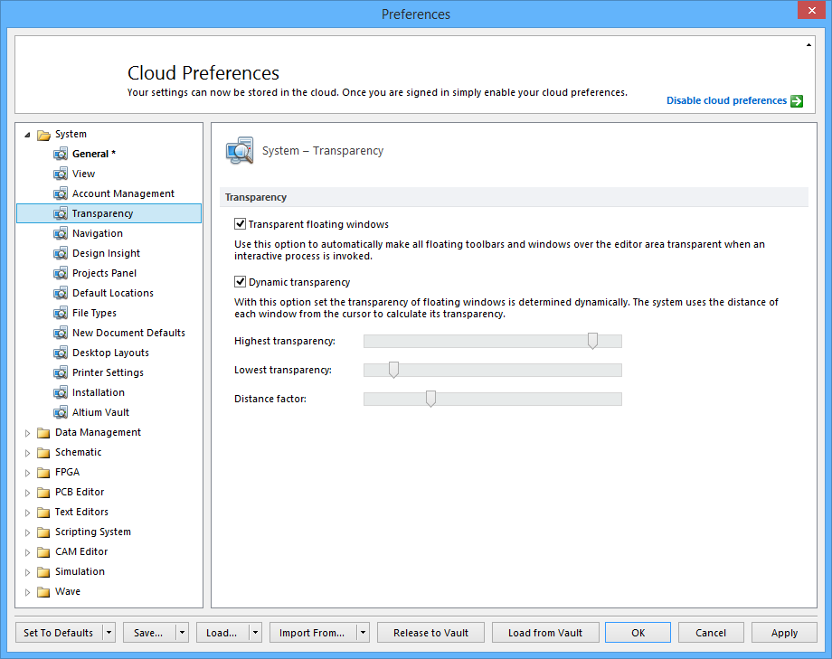 Defining Transparency Preferences For Altium Nexus Altium Nexus 151 8080